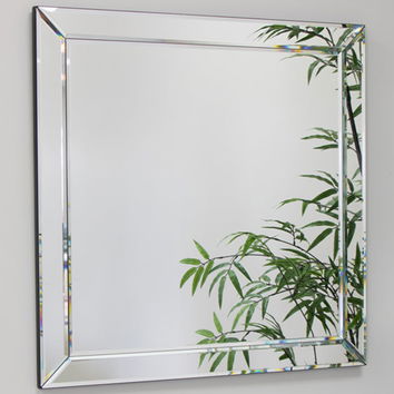 Square Mirrored Frame Wall Mirror Venetian 50cm x 50cm 