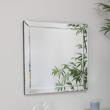 Square Mirrored Frame Wall Mirror Venetian 50cm x 50cm 