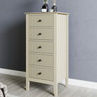 Tall 5 Drawer Bedside Table - Hales Taupe Range