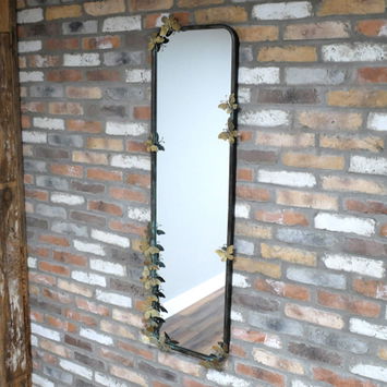 Tall Black and Gold Butterfly Mirror 140cm x 46cm