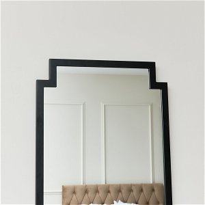 Tall Black Framed Art Deco Wall Mirror 50cm x 150cm