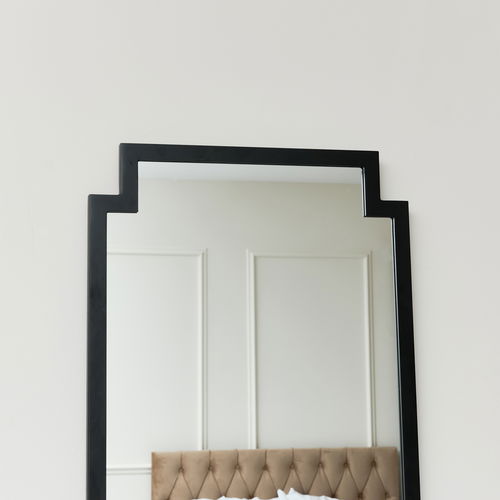 Tall Black Framed Art Deco Wall Mirror 50cm x 150cm