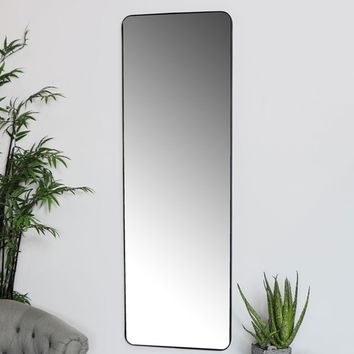 Tall Black Wall / Floor / Leaner Mirror 47cm x 142cm