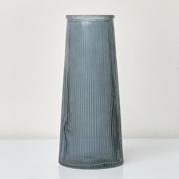 Tall Blue Glass Vase - 23cm