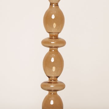 Tall Brown Glass Candle Holder - 27cm