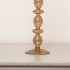 Tall Brown Glass Candle Holder - 27cm