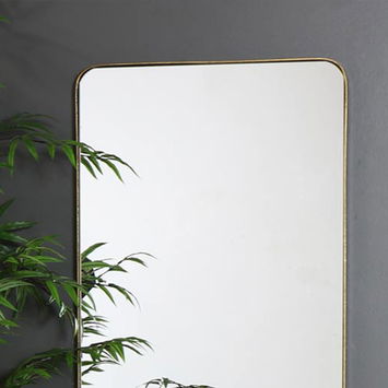 Tall Brushed Gold Wall / Floor / Leaner Mirror 47cm x 142cm