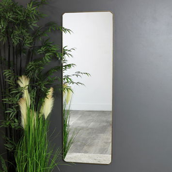 Tall Brushed Gold Wall / Floor / Leaner Mirror 47cm x 142cm