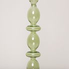 Tall Dark Green Glass Candle Holder - 27cm