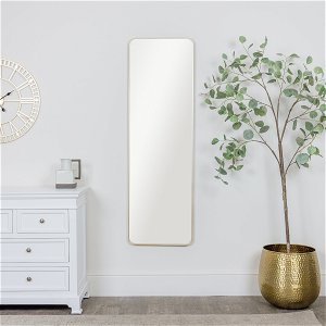 Tall Gold Curved Framed Wall / Leaner Mirror 145cm x 45cm