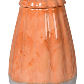 Tall Grey & Orange Pumpkin Lidded Jar