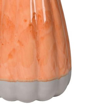 Tall Grey & Orange Pumpkin Lidded Jar