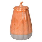 Tall Grey & Orange Pumpkin Lidded Jar