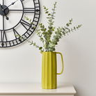 Tall Lime Green Yellow Ceramic Jug Vase - 26cm