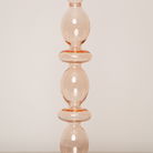 Tall Pale Pink Glass Candle Holder - 27cm