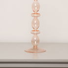 Tall Pale Pink Glass Candle Holder - 27cm