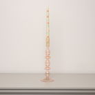 Tall Pale Pink Glass Candle Holder - 27cm