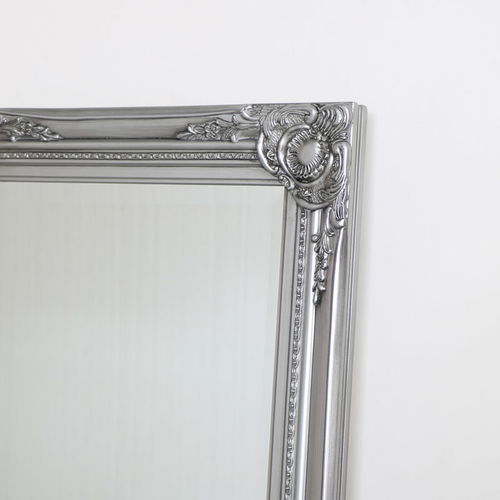 Tall Silver Ornate Bevelled Mirror 47cm x 142cm 