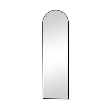 Tall Slim Black Arched Wall Mirror 135cm x 40cm