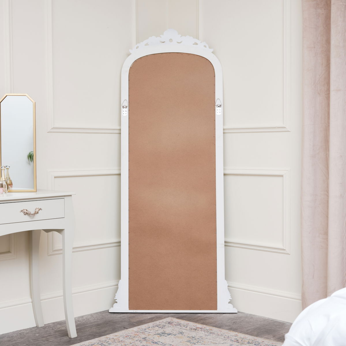 Tall White Ornate Vintage Wall / Leaner Mirror 80cm x 180cm