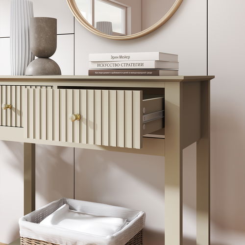 Taupe 2 Drawer Console / Dressing Table - Hales Taupe Range