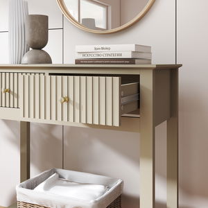 Taupe 2 Drawer Console / Dressing Table - Hales Taupe Range Taupe 2 Drawer Console / Dressing Table - Hales Taupe Range