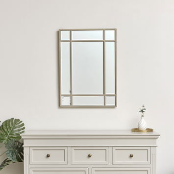 Taupe Framed Art Deco Wall Mirror 75cm x 55cm