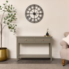 Taupe Grey 2 Drawer Console Table with Shelf Storage