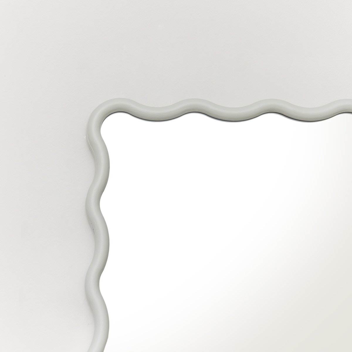 Taupe Grey Wave Framed Wall Mirror 90cm x 60cm 