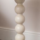 Taupe Painted Round Wooden Bobble Side Table - 45cm x 56.5cm