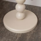Taupe Painted Round Wooden Bobble Side Table - 45cm x 56.5cm