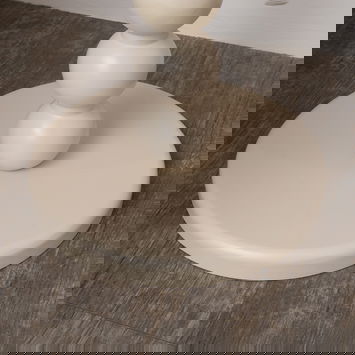 Taupe Painted Round Wooden Bobble Side Table - 45cm x 56.5cm