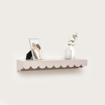 Taupe Scalloped Wall Storage Shelf - 61cm