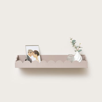 Taupe Scalloped Wall Storage Shelf - 61cm