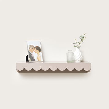 Taupe Scalloped Wall Storage Shelf - 61cm