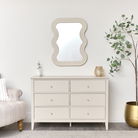 Taupe Wave Framed Wall Mirror - 85cm x 60cm