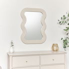 Taupe Wave Framed Wall Mirror - 85cm x 60cm