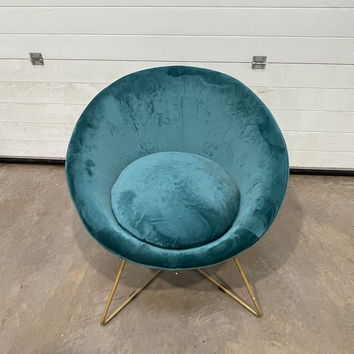 Teal & Gold Velvet Chair