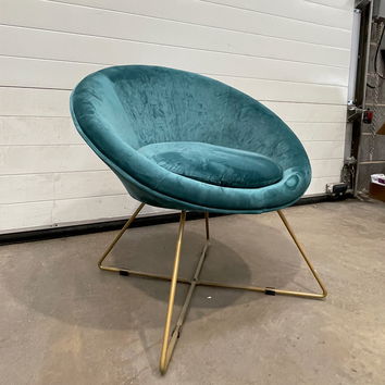 Teal & Gold Velvet Chair