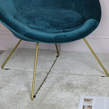 Teal & Gold Velvet Chair