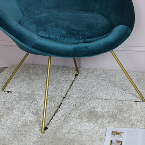 Teal & Gold Velvet Chair - SECONDS