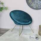 Teal & Gold Velvet Chair