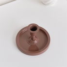 Terracotta Pink Round Candlestick Holder - 7cm