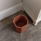 Terracotta Pink Wooden Octagonal Edge Waste Paper Bin