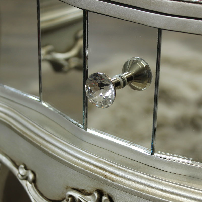 Pair of Mirrored Bedside Tables Tiffany Range Melody Maison