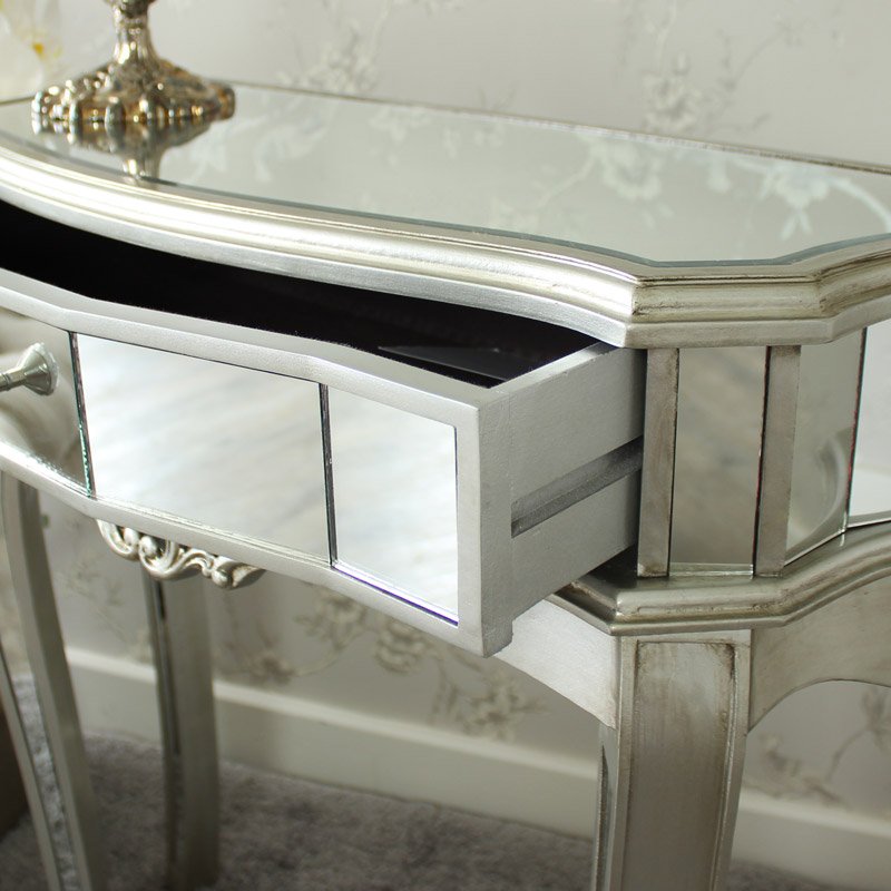 Half Moon Mirrored Console Table - Tiffany Range
