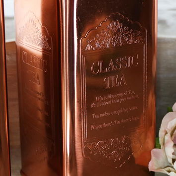 Vintage Copper Tea, Coffee, Sugar Storage Canisters