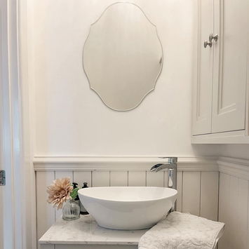 Vintage Frameless Bevelled Wall Mirror 38cm x 50cm