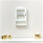 Vintage Style White Distressed Glass Fronted Wall Cabinet 54cm x 32cm