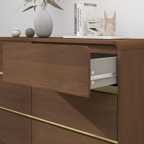Walnut Brown 3 Drawer Chest of Drawer - Meridian Walnut Range